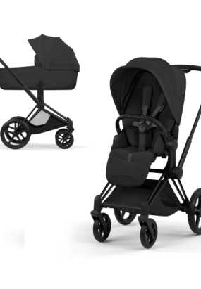 autocolant scari Carucior 2 in 1 pentru copii Cybex Priam Style, premium, Sepia Black cu cadru Matt Black