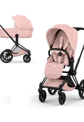 autocolant scari Carucior 2 in 1 pentru copii Cybex Priam Style, premium, Peach Pink cu cadru Matt Black