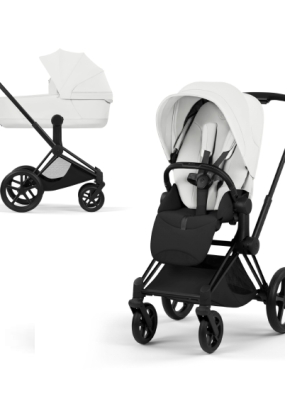 autocolant scari Carucior 2 in 1 pentru copii Cybex Priam Style, premium, Off White cu cadru Matt Black