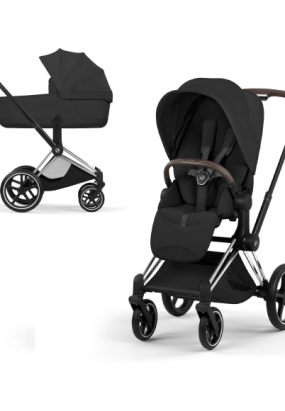 autocolant scari Carucior 2 in 1 pentru copii Cybex Priam Style, premium, Sepia Black cu cadru Chrome