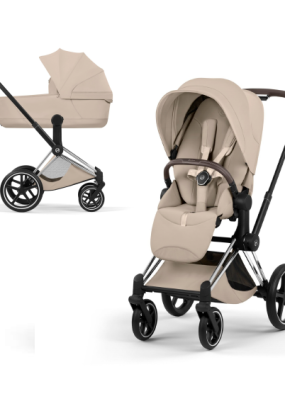 autocolant scari Carucior 2 in 1 pentru copii Cybex Priam Style, premium, Cozy Beige cu cadru Chrome