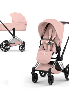 autocolant scari Carucior 2 in 1 pentru copii Cybex Priam Style, premium, Peach Pink cu cadru Chrome