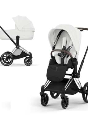 autocolant scari Carucior 2 in 1 pentru copii Cybex Priam Style, premium, Off White cu cadru Chrome