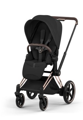 autocolant scari Carucior sport pentru copii Cybex Platinum e-Priam Style, premium, Sepia Black cu cadru Rosegold