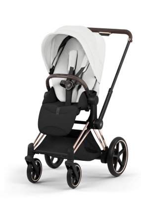 autocolant scari Carucior sport pentru copii Cybex Platinum e-Priam Style, premium, Off White cu cadru Rosegold