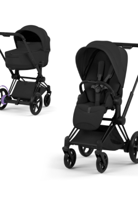 autocolant scari Carucior 2 in 1 pentru copii Cybex E-Priam Style, premium, Sepia Black cu cadru Matt Black