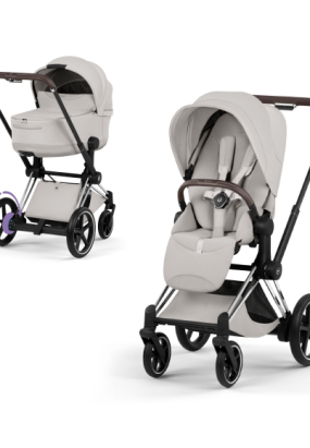 autocolant scari Carucior 2 in 1 pentru copii Cybex E-Priam Style, premium, City Grey cu cadru Chrome
