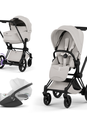 autocolant scari Carucior 3 in 1 pentru copii Cybex E-Priam Style, cu landou si scoica Cloud T Plus, City Grey cu cadru Matt Black