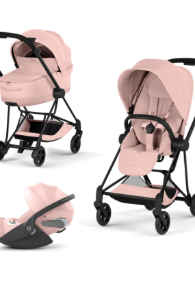 cybex libelle Carucior 3 in 1 pentru copii Cybex Mios Style, premium, Peach Pink cu cadru Matt Black