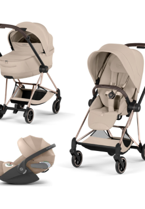 cybex libelle Carucior 3 in 1 pentru copii Cybex Mios Style, premium, Cozy Beige cu cadru Rosegold