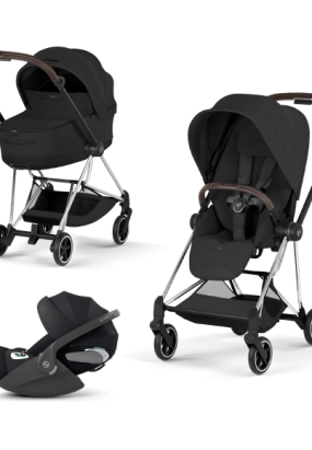 cybex libelle Carucior 3 in 1 pentru copii Cybex Mios Style, premium, Sepia Black cu cadru Chrome