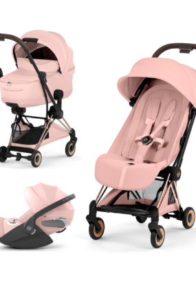 cybex libelle Carucior 3 in 1 pentru copii Cybex Coya Style, premium, Peach Pink cu cadru Rosegold