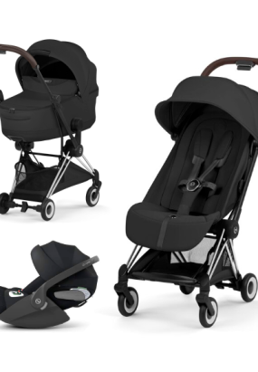 cybex libelle Carucior 3 in 1 pentru copii Cybex Coya Style, premium, Sepia Black cu cadru Chrome
