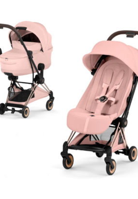 cybex libelle Carucior 2 in 1 pentru copii Cybex Coya Style, premium, Peach Pink cu cadru Rosegold