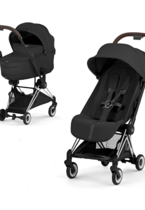 cybex libelle Carucior 2 in 1 pentru copii Cybex Coya Style, premium, Sepia Black cu cadru Chrome