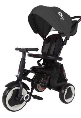 Babymatters Tricicleta pliabila pentru copii Qplay Rito PLUS, 12-36 luni, Negru