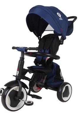 Babymatters Tricicleta pliabila pentru copii Qplay Rito PLUS, 12-36 luni, Albastru