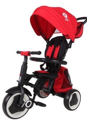 Babymatters Tricicleta pliabila pentru copii Qplay Rito PLUS, 12-36 luni, Rosu