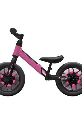 Babymatters Bicicleta pentru copii fara pedale QPlay Spark, Roti 12 inch si Cadru Rezistent, 2 -4 ani, Roz