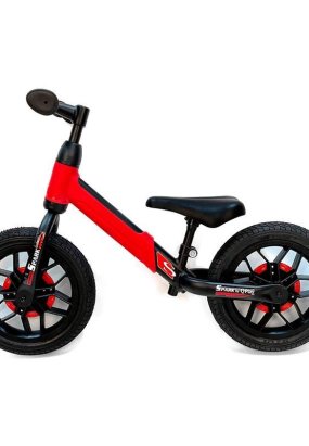 Babymatters Bicicleta pentru copii fara pedale QPlay Spark, Roti 12 inch si Cadru Rezistent, 2 -4 ani, Rosu