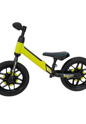 Babymatters Bicicleta pentru copii fara pedale QPlay Spark, Roti 12 inch si Cadru Rezistent, 2 -4 ani, Verde