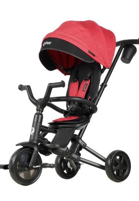 tricicleta copii Tricicleta pentru copii Ultrapliabila QPlay Nova Niello, Reversibila, Roti Cauciuc, 10-36 Luni, Rosu