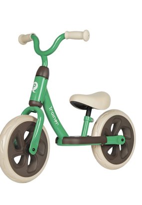 Babymatters Bicicleta pentru copii fara pedale QPlay Trainer, Invatare Rapida si Echilibru, 2-4 ani, verde