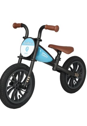 Babymatters Bicicleta pentru copii fara pedale QPlay Feduro, Design Vintage, Roti 12 inch, 2-5 ani, Albastru