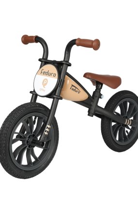 Babymatters Bicicleta pentru copii fara pedale QPlay Feduro, Design Vintage, Roti 12 inch, 2-5 ani, Bej