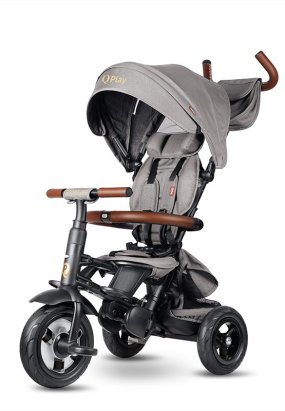 tricicleta copii Tricicleta pentru copii QPlay Rito Deluxe, Evolutiva, Pliabila, Roti Gonflabile, 10-36 Luni, Gri