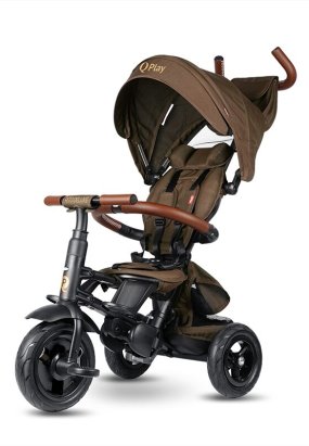 Babymatters Tricicleta pentru copii QPlay Rito Deluxe, Evolutiva, Pliabila, Roti Gonflabile, 10-36 Luni