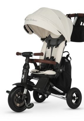 Babymatters Tricicleta pentru copii Ultrapliabila QPlay Nova Deluxe, Reversibila, Roti EVA, 10-36 Luni, Bej