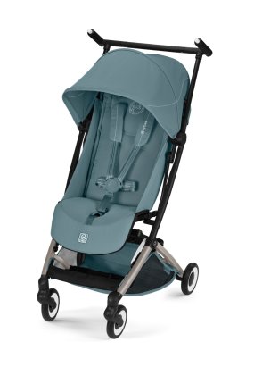 Babymatters Carucior sport pentru copii Cybex Gold Libelle, ultra-usor, flexibil,  Stormy Blue cu cadru Taupe