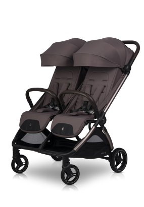 Babymatters Carucior pentru Gemeni Cavoe Deux, Pliere Automata, Pana la 22 kg, Chocolate