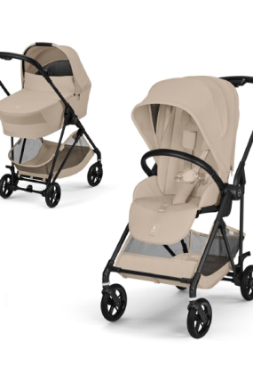 Babymatters Carucior 2 in 1 Cybex Melio Carbon pentru copii, ultra usor, cu landou