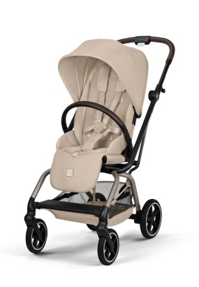 Babymatters Carucior sport pentru copii Cybex Gold Eezy S Twist+ 2, rotativ 360°, Almond Beige cu cadru Taupe