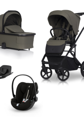 Babymatters Carucior 4 in 1 pentru copii, Cavoe MOI XL, cu scoica Cybex Cloud G Plus si Baza G, Moss