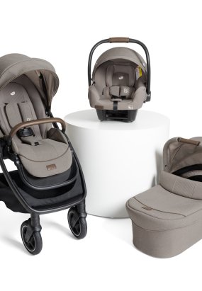 Babymatters Carucior 3 in 1 pentru copii Joie Finiti Signature, cu landou Ramble XL si scoica auto i-Starter, Maple
