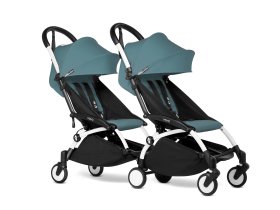 BABYZEN YOYO² CONNECT καρότσι δύο ατόμων, διπλό, με λευκό σκελετό και χρωματικό πακέτο