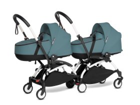 Καρότσι BABYZEN YOYO² CONNECT 2 σε 1, διπλό, με λευκό σκελετό, πορτ-μπεμπέ και χρωματική συσκευασία