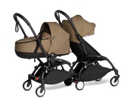 BABYZEN YOYO² CONNECT διπλό καρότσι, με μαύρο σκελετό, πορτ-μπεμπέ και χρωματική συσκευασία