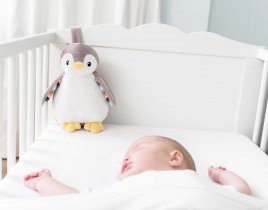 Jucarii / Lampi de veghe - Jucarie de plus Zazu Pinguinul Phoebe, cu mecanism de linistire si relaxare pentru bebelus  - 2