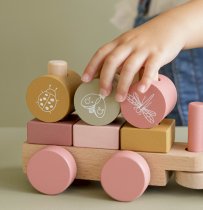 Играчки / Wooden toys - Малък холандски дървен влак - Колекция диви цветя - 2