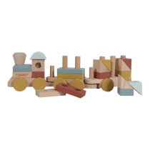 Играчки / Wooden toys - Малък холандски дървен стифиращ влак - колекция Pure and Nature - 1