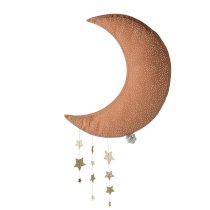 Accesoriu pentru camera copilului Picca Loulou - Luna roz cu stele aurii 45 cm
