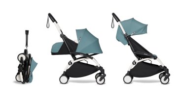 Детска количка BABYZEN YOYO² 2 в 1, бяла рамка, с пакет за новородено и цветен пакет