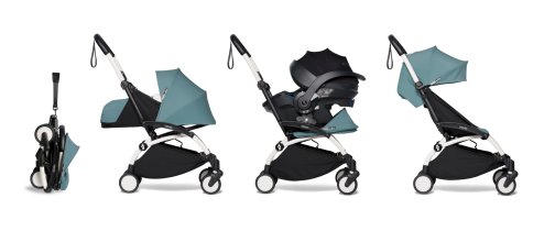 Бебешка количка 3 в 1 BABYZEN YOYO², бяла рамка, с пакет за новородено, кора за кола и цветен пакет