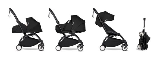 Детска количка BABYZEN YOYO² 3 в 1, черна рамка, с пакет за новородено, количка и цветен пакет