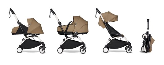 Детска количка BABYZEN YOYO² 3 в 1, бяла рамка, с пакет за новородено, кош и цветен пакет