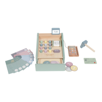 Играчки / Wooden toys - Малък холандски касов апарат - син - 1